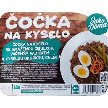 Hotové jídlo Jako Doma Čočka na kyselo s vařeným vajíčkem 430g