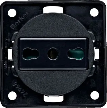 Elektrická zásuvka Berker Zásuvka s ochr. kontaktem, IT, černá, mat, Integro přístroje, černá, mat