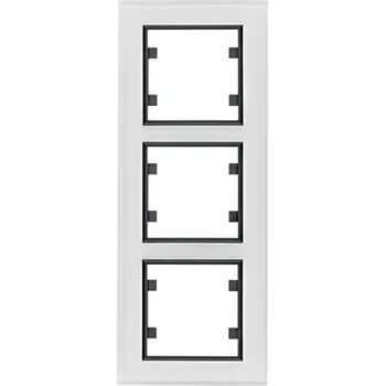 vypínač Hager Rámeček, Lumina passion, bílé sklo Orientace: Svislý, Rozměry: 3-násobný