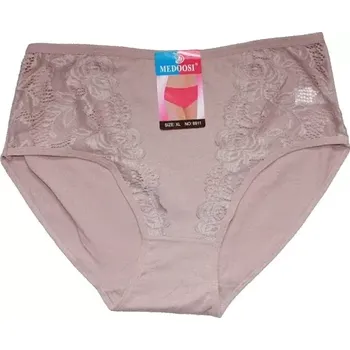 Dámské kalhoty Dámské kalhotky do pasu s krajkou 6911 čoko 599-17