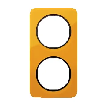 Elektrická zásuvka Rámeček Berker R.1, oranžová transp./černá lesk Rozměry: 2-násobný