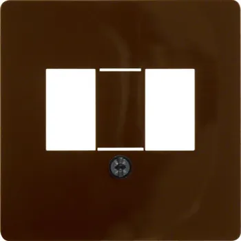 Elektrická zásuvka Berker Středová deska pro telekomunikační zásuvky TAE Barva: Hnědá, Povrch: Lesk