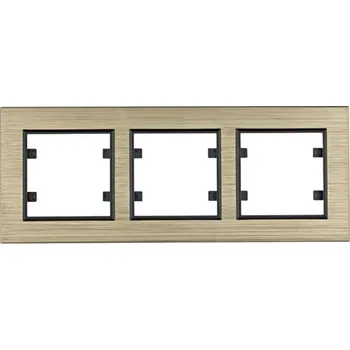 vypínač Hager Rámeček, Lumina passion, alu mosaz Orientace: Vodorovný, Rozměry: 3-násobný