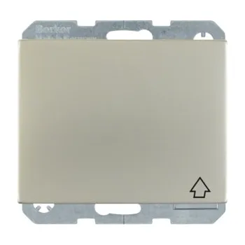 Elektrická zásuvka Zásuvka SCHUKO s víčkem a potiskem, Berker K.1/K.5 Barva: Nerezová ocel, Povrch: Mat