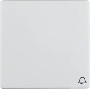 Elektrická zásuvka Berker Kryt s potiskem symbolu Q.1/Q.3/Q.7/Q.9 Barva: Bílá, Povrch: Sametová, Symbol: Zvonek