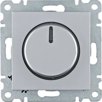 vypínač Hager Stmívač otočný 60-600 W, Lumina, stříbrná mat