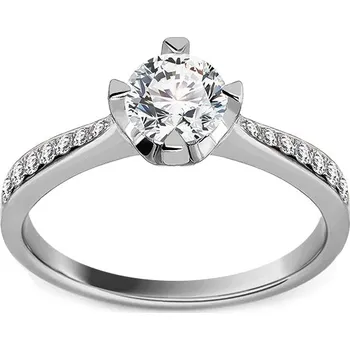 Prsten Zásnubní prsten s lab-grown diamanty Collins, bílé zlato DIHU121A + dárkové balení LUXUS zdarma