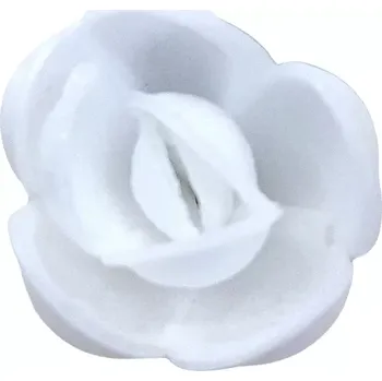 Jedlá dekorace na dort Dekorace oplatková - Růže poupě, bílá, 5 ks