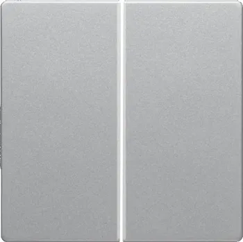 Elektrická zásuvka Tlačítko, 2-násobné, Berker Q.1/Q.3/Q.7/Q.9 Barva: Stříbrná, Povrch: Sametová