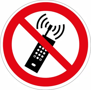 Podlahová značka PVC – Nepoužívej mobilní telefon podlahové samolepky průměr 430mm