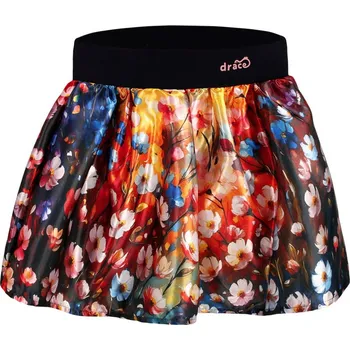 Dívčí sukně Dětská atlasová sukně - vzor 02 - pestrobarevné - kytky 92 - 98