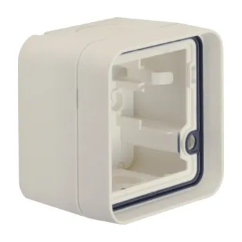 vypínač 1-násobná krabice s rámem a vývodkou, prázdná pro přístroj pro přístroj, IP 55, Berker W.1, bílá, mat