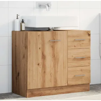 Koupelnový nábytek vidaXL Skříňka pod umyvadlo 63x30x54 cm dřevotříska [804187] Barva: dub artisan