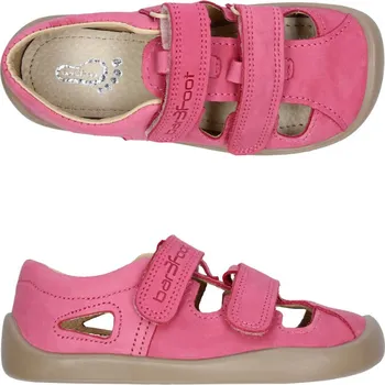 Dívčí sandály Kožené sandály 3F 3BS35/LT24 bar3foot super flexi růžové barefoot, suchý zip velikost: 30