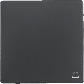 Elektrická zásuvka Berker Kryt s potiskem symbolu Q.1/Q.3/Q.7/Q.9 Barva: Antracit, Povrch: Sametová, Symbol: Zvonek