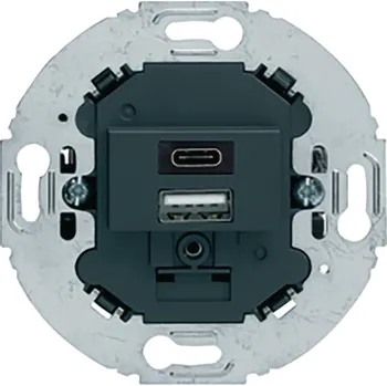 Elektrická zásuvka Berker USB nabíjecí zásuvka A+C, 230 V, 2-násobná, 3 A, antracit mat