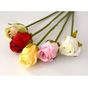 umělá květina Umělý květ - Růže poupě 1 ks - ŽLUTÁ