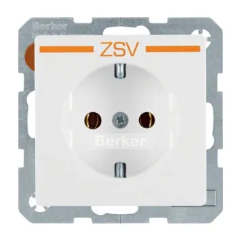 Elektrická zásuvka Zásuvka SCHUKO s potiskem, Berker Q.1/Q.3/Q.7/Q.9 Barva: Oranžová