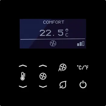 Termostat Jung Regulátor teploty fan coil, 2-trubkový, bílý Barva: Černá