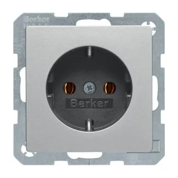 Elektrická zásuvka Zásuvka SCHUKO Berker Q.1/Q.3/Q.7/Q.9 Barva: Stříbrná, Povrch: Sametová