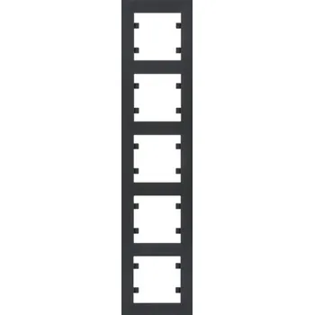 vypínač Hager Rámeček, Lumina intense, černá mat Orientace: Svislý, Rozměry: 5-násobný