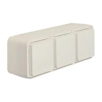 Elektrická zásuvka Zásuvka SCHUKO 3-násobná, vodorovná, , IP 55, Berker W.1, bílá, mat