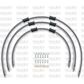 STANDARD Hadice přední brzdy sada Venhill POWERHOSEPLUS YAM-4002FS (3 hadice v sadě) Průhledné hadice, nerezové koncovky