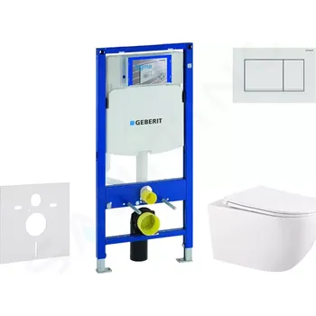 Geberit Duofix Set předstěnové instalace, klozetu Gaia a sedátka softclose, tlačítko Sigma30, bílá/bílá mat, SANI11CA3142
