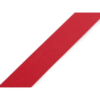 Hladký oboustranný popruh s leskem šíře 25 mm - Červený