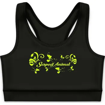 Dívčí funkční top T-REX černá Bamboo Ultra - Žlutá neon / 130