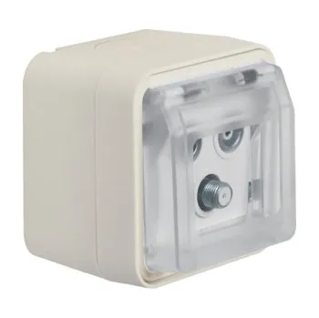 Elektrická zásuvka Zásuvka, antenní TV-R-SAT, komplet., IP 55, Berker W.1, bílá, mat