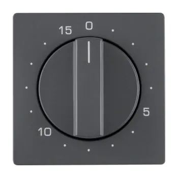 Elektrická zásuvka Centrální díl, mechanický časovač otočný, max. 15 minut, Berker Q.x Barva: Antracit, Povrch: Sametová