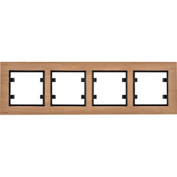 vypínač Hager Rámeček, Lumina passion, dřevo buk Orientace: Vodorovný, Rozměry: 4-násobný