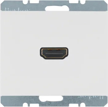 Elektrická zásuvka Zásuvka HDMI s připojením konektoru 90° Berker K.1/K.5 Barva: Bílá, Povrch: Lesk
