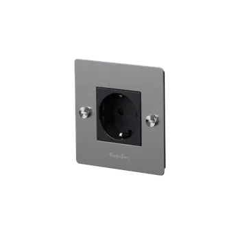 Elektrická zásuvka Buster + Punch EU 1G SOCKET / SCHUKO TYPE F Barva: Stříbrná
