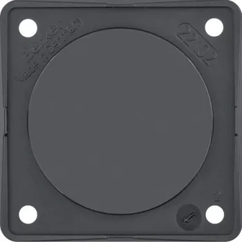 Elektrická zásuvka Berker Záslepka s nosnou deskou, Integro Flow/Pure, černá, lesk