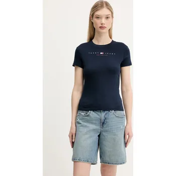Pánské oblečení Bavlněné tričko Tommy Jeans DW0DW21422 námořnická modř 59X, vel. S