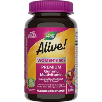 Fitness strava Nature's Way Natures Way Alive! Premium Women’s 50+ Gummy Multivitamin cherry & grape 75 želé Příchuť: Třešeň a hroznové víno