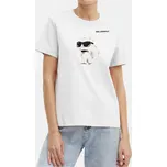 Dámské bílé triko Karl Lagerfeld - Velikost XS, Barva Bílá 56229 A2W17119