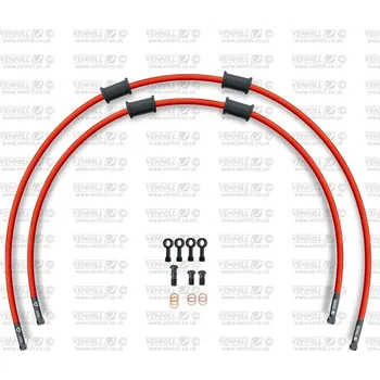 STANDARD Hadice přední brzdy sada Venhill POWERHOSEPLUS YAM-17002FB-RD (2 hadice v sadě) červené hadice, černé koncovky