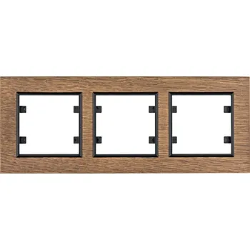 vypínač Hager Rámeček, Lumina passion, dřevo černý dub Orientace: Vodorovný, Rozměry: 3-násobný