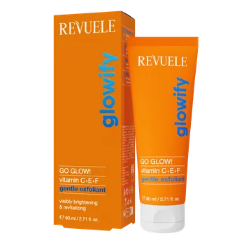 Pleťový peeling Revuele Go Glow jemný peeling na obličej s vitamíny C+E+F, 80 ml