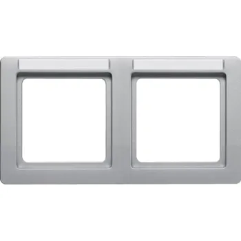 vypínač Rámeček s popisovým polem, Berker Q.1, stříbrná sametová Orientace: Vodorovný, Rozměry: 2-násobný