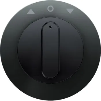 vypínač Centrální díl s otočným knoflíkem pro otočný žaluziový stmívač, Berker R.1/R.3/R.8 Barva: Černá, Povrch: Lesk