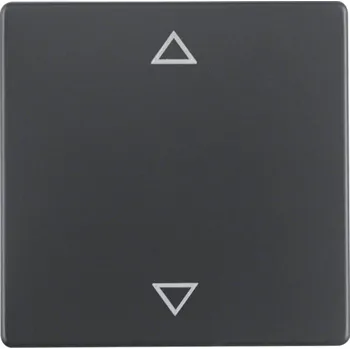 Elektrická zásuvka Kryt s potiskem symbolu šipek, Berker Q.1/Q.3/Q.7/Q.9 Barva: Antracit, Povrch: Sametová