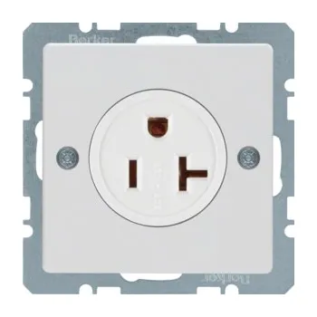 Elektrická zásuvka Zásuvka s ochranným kontaktem, USA / KANADA NEMA 5-20 R, Berker Q.x, bílá sametová