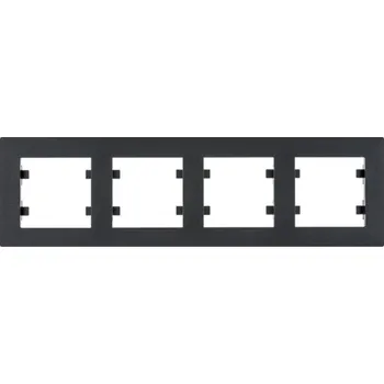 vypínač Hager Rámeček, Lumina intense, černá mat Orientace: Vodorovný, Rozměry: 4-násobný