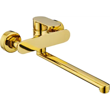 Vodovodní baterie Mexen Milo baterie vanová dlouhá výpusť, zlatá - 71335-50 Vanovo-sprchové baterie