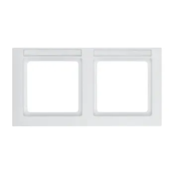 vypínač Rámeček s popisovým polem Berker Q.3, bílá sametová Orientace: Vodorovný, Rozměry: 2-násobný