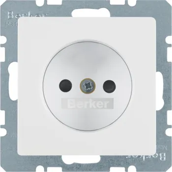 Elektrická zásuvka Zásuvka bez zemnícího kontaktu, šroub. svorky, Berker Q.1/Q.3/Q.7/Q.9 Barva: Bílá, Povrch: Sametová